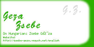 geza zsebe business card